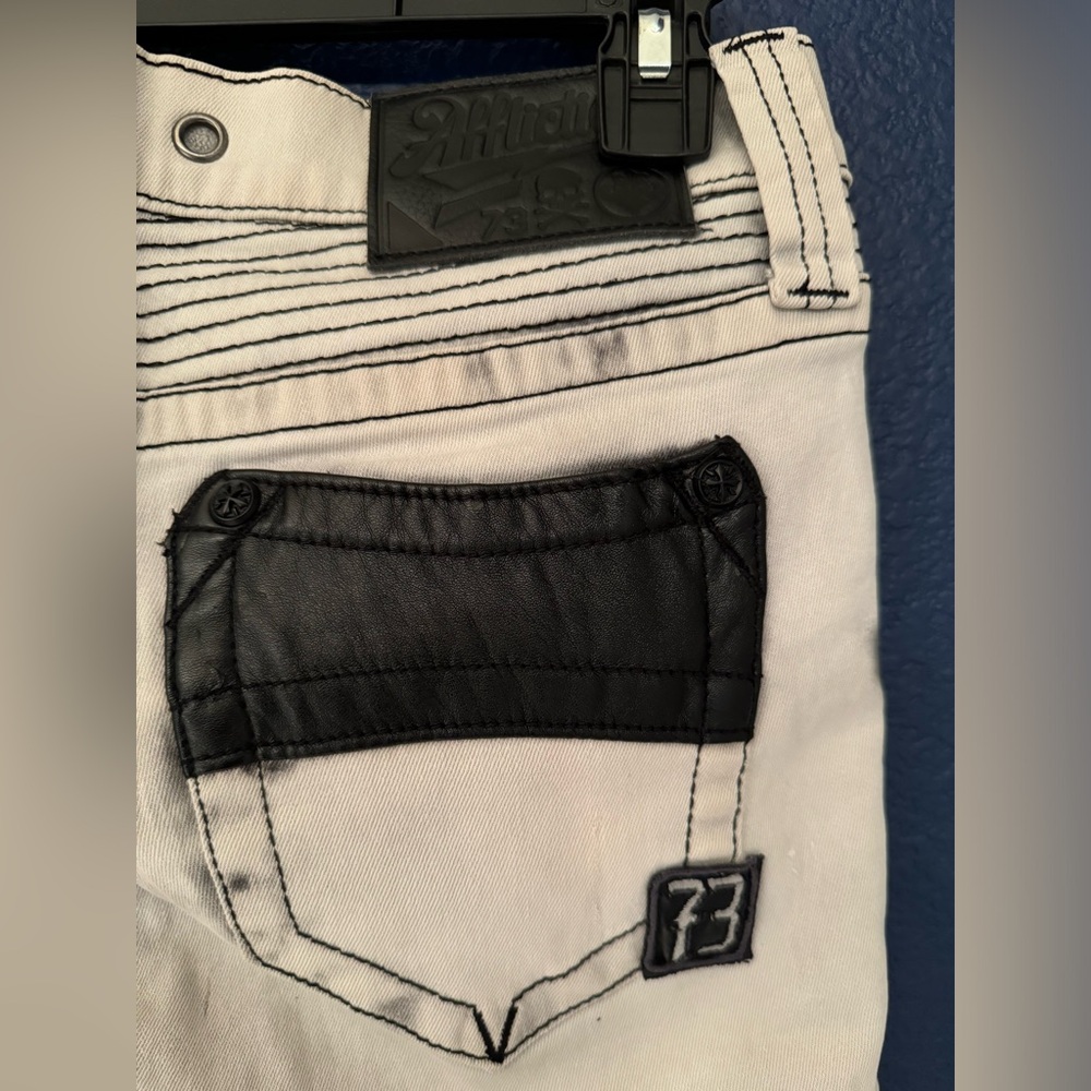 Affliction Women’s White & Black Raquel Womens Bleached Jeans Size 28 - Picture 10 of 14